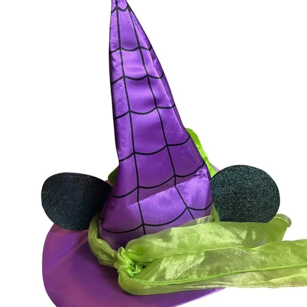 Disney Parks Minnie Mouse Not So Scary Witch Hat Youth Size Purple Green W TAGS